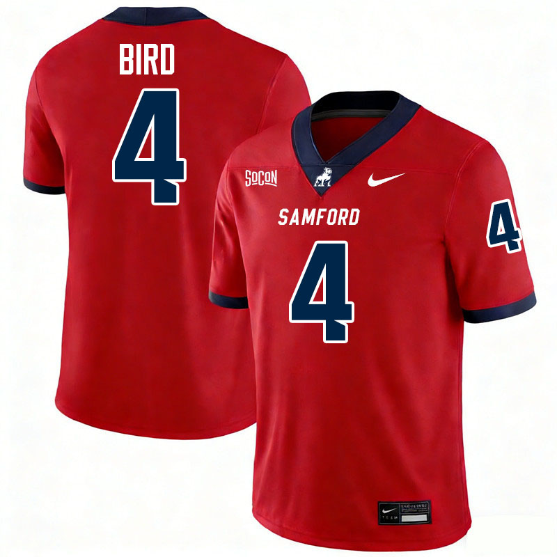 Samford Bulldogs #4 Preston Bird College Football Jerseys,Uniforms-Red